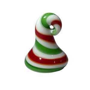 Murano Glass Red Green White Swirl Ornament Pendant